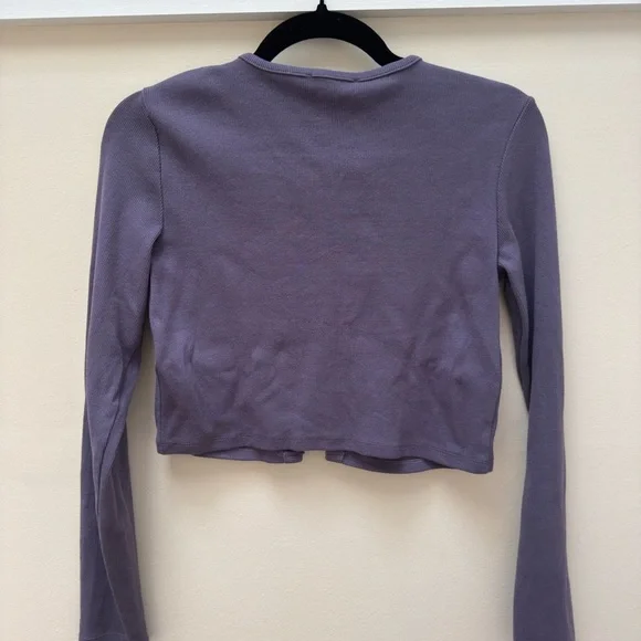 Zara Purple Button Down Crop Top - Picture 4 of 4